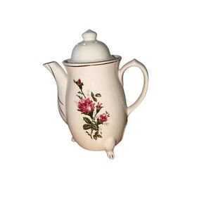 Noritake Vintage Electric Porcelain Teapot Floral‎ Rose Design Japan no plug